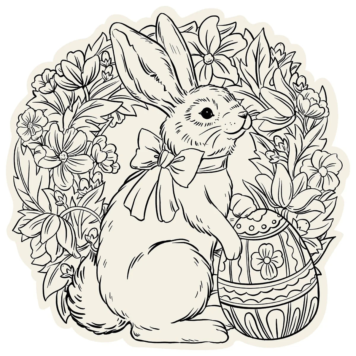 Coloring Bunny Wreath Placemats