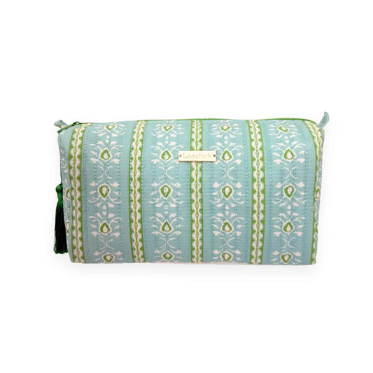 Rosemary Stripe Blue Large Cosmetic Bag