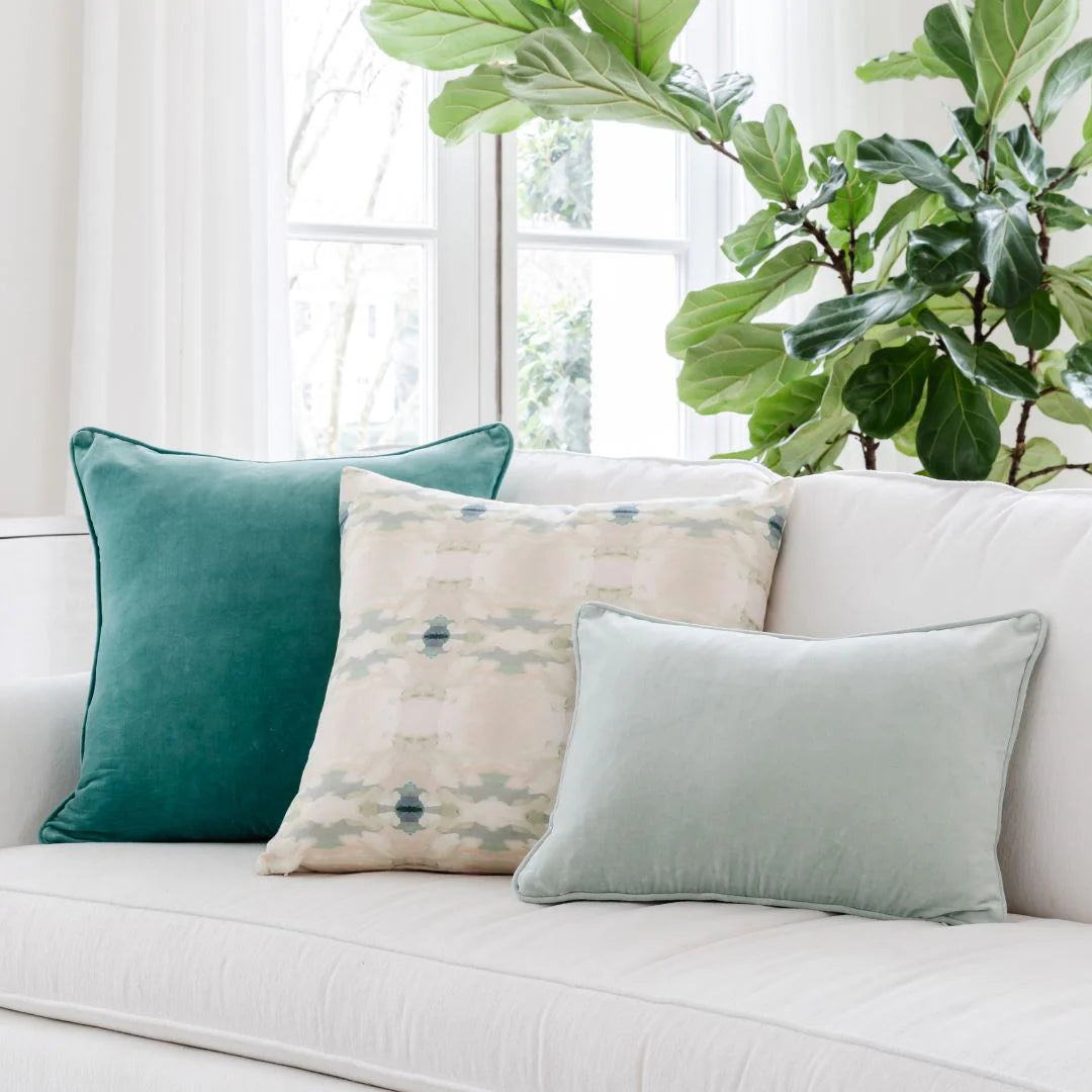 Coral Bay Pale Blue Decorative Pillow | Laura Park