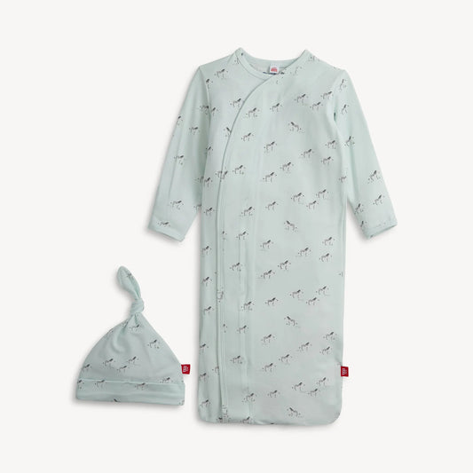 Teal Savannah Plains Gown + Hat Set
