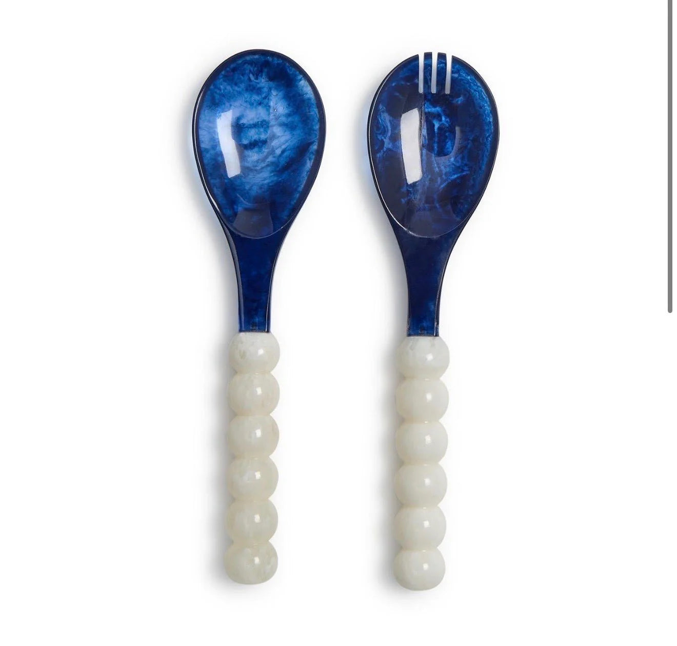 Blue + White Salad Servers