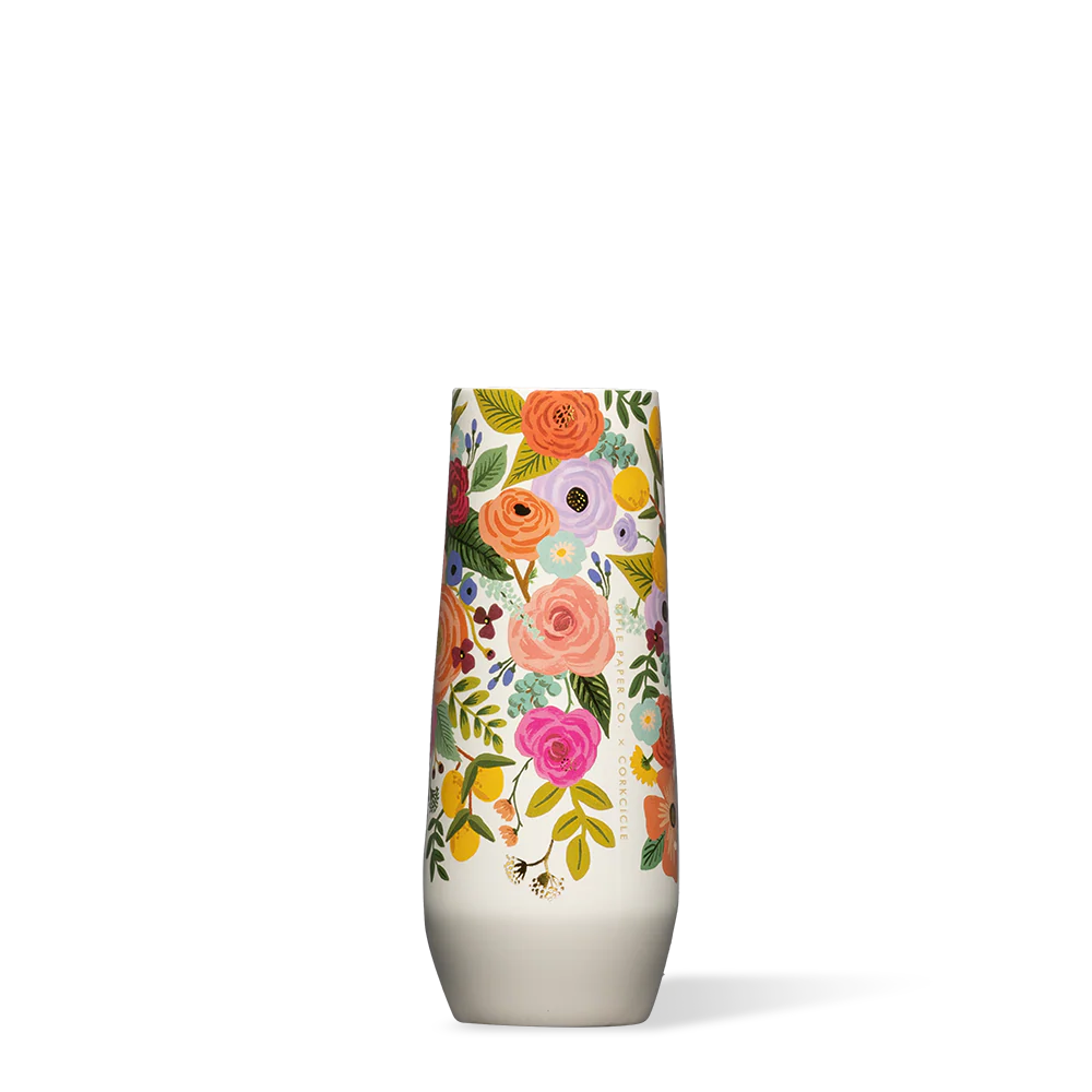 Stemless Flute - 7oz Rifle Paper | Garden Party Cream