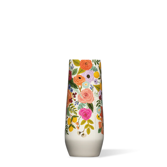 Stemless Flute - 7oz Rifle Paper | Garden Party Cream