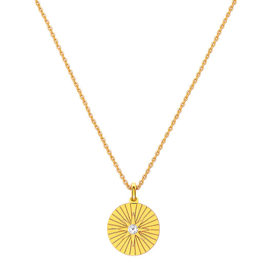 Gold Rue Sunburst Necklace