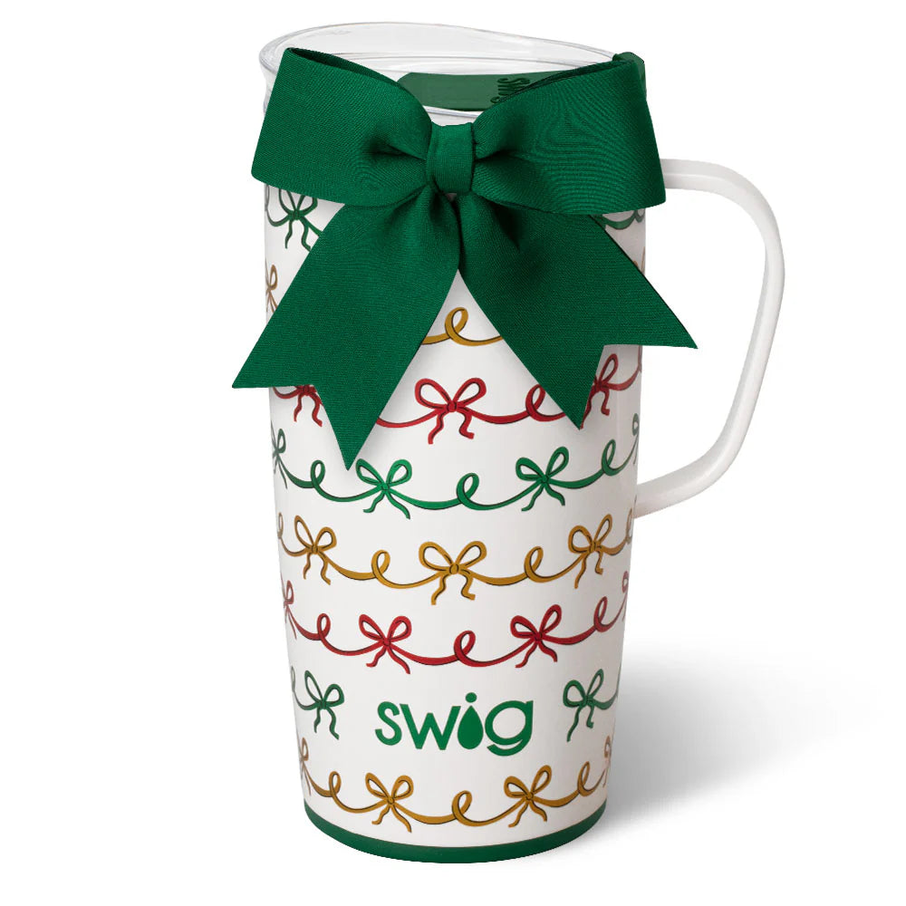 22oz Christmas Bows Travel Mug