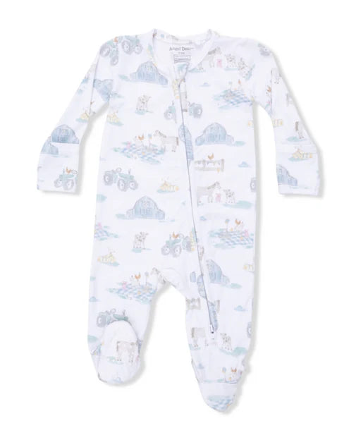 Farm Animal Party - 2 Way Zipper Footie