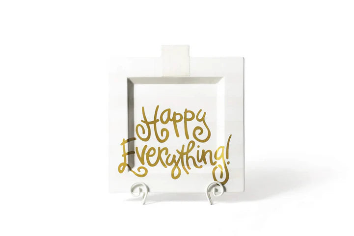 White Stripe Big Happy Everything Square Platter