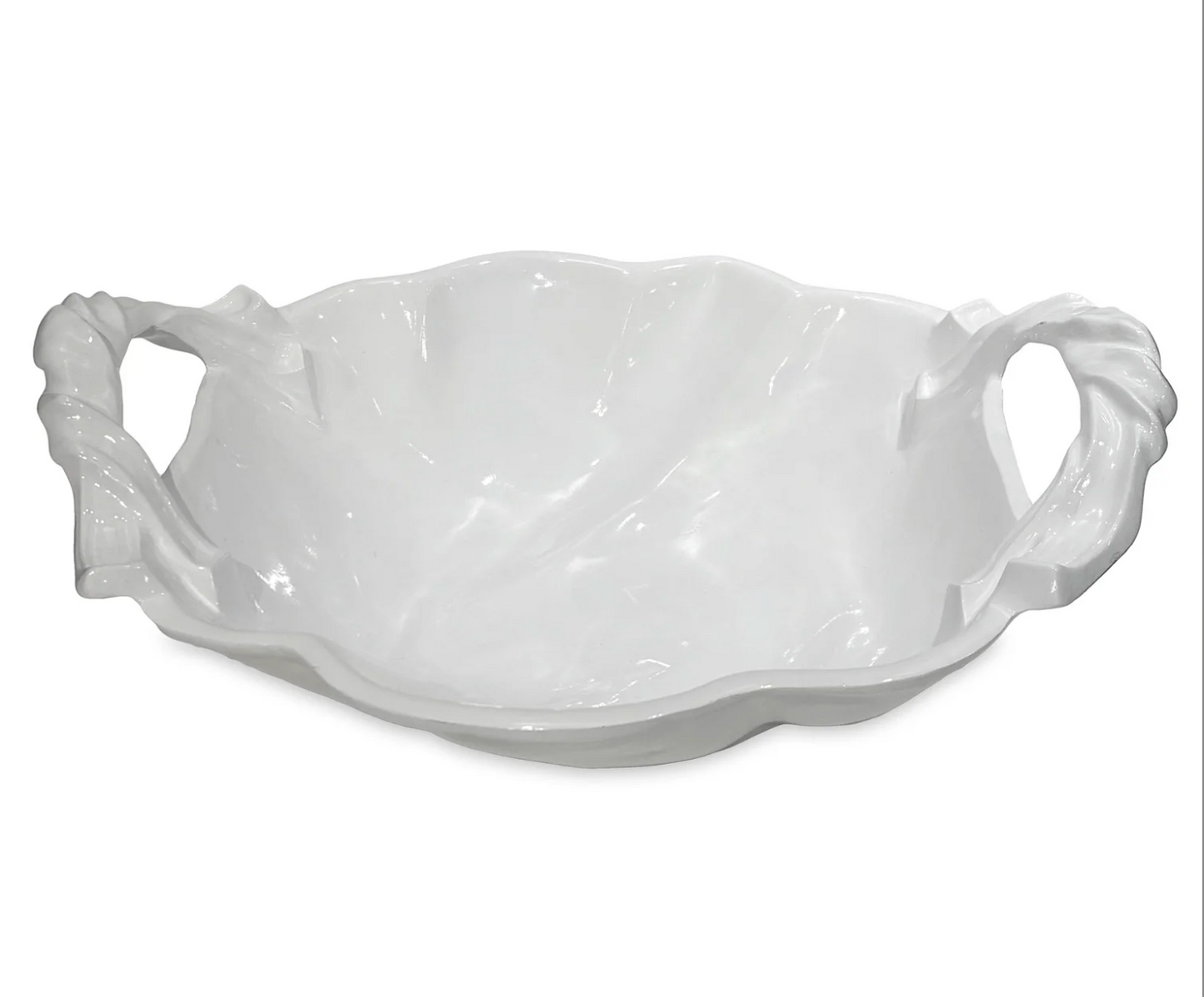 VIDA Sasha Round Large Bowl with Handles White