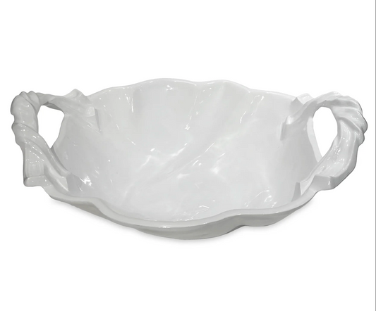 VIDA Sasha Round Large Bowl with Handles White