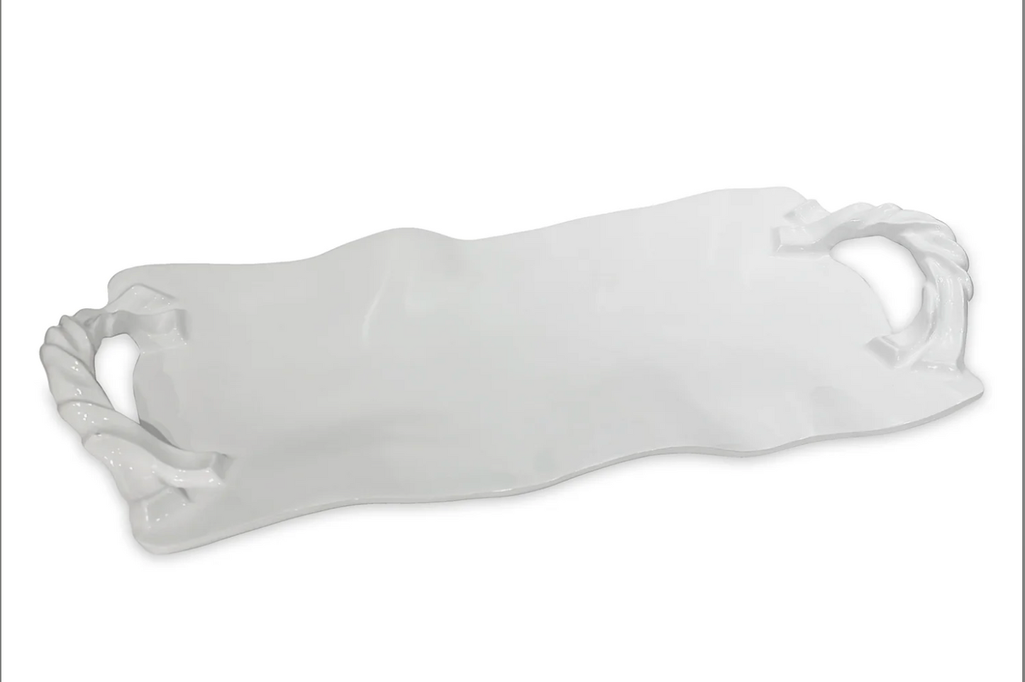 VIDA Sasha Long Rectangle Tray with Handles White