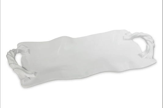 VIDA Sasha Long Rectangle Tray with Handles White