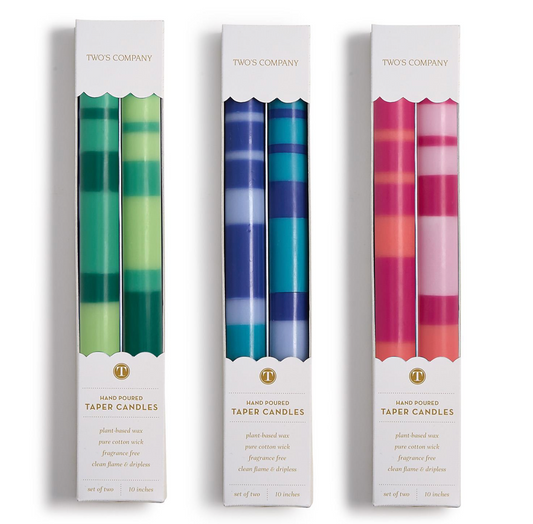 Stripe and Glow Taper Candle