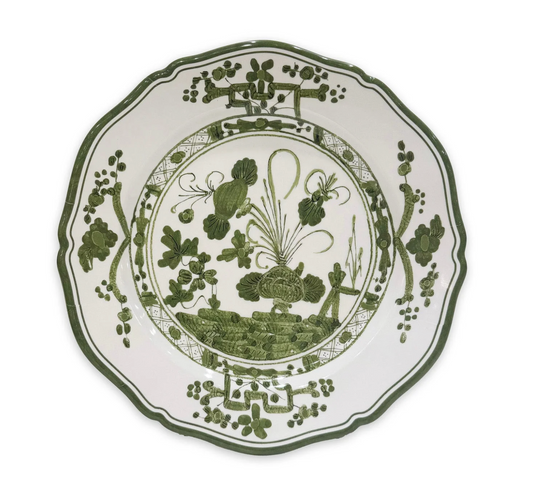 VIDA Faenza 11" Dinner Plate | Green and White