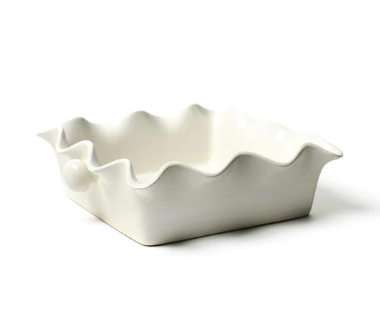 Signature Square Ruﬄe 9.5 Casserole White