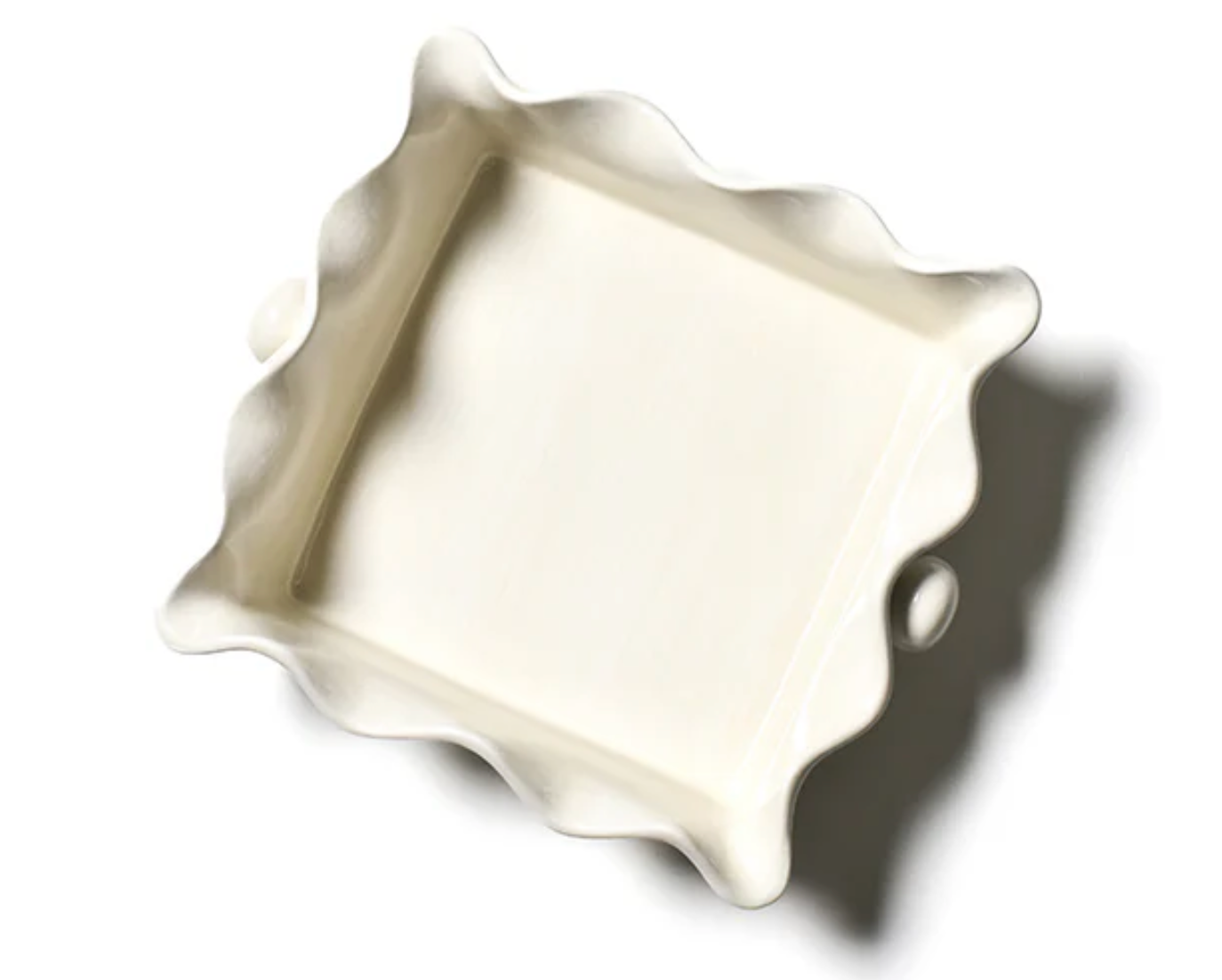 Signature Square Ruﬄe 9.5 Casserole White