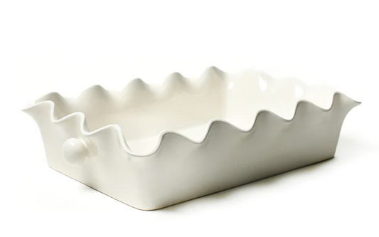 Signature Ruﬄe 14 Casserole White