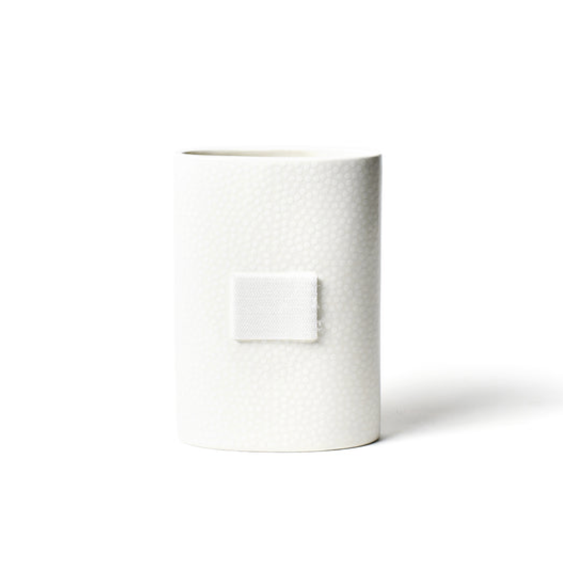 White Small Dot Mini Oval Vase