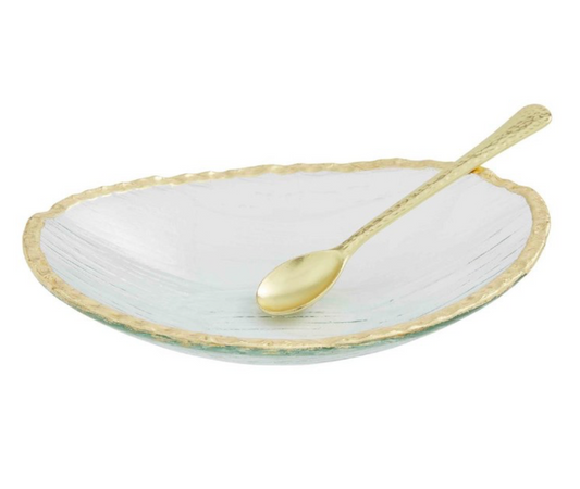 Glass with Gold Dip Bowl Set