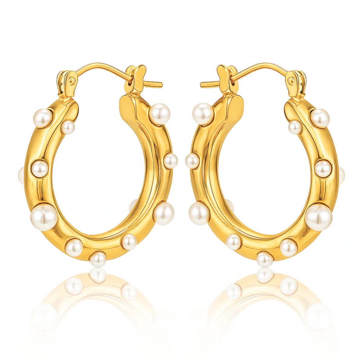 Nicoletta Pearl Hoop Earrings