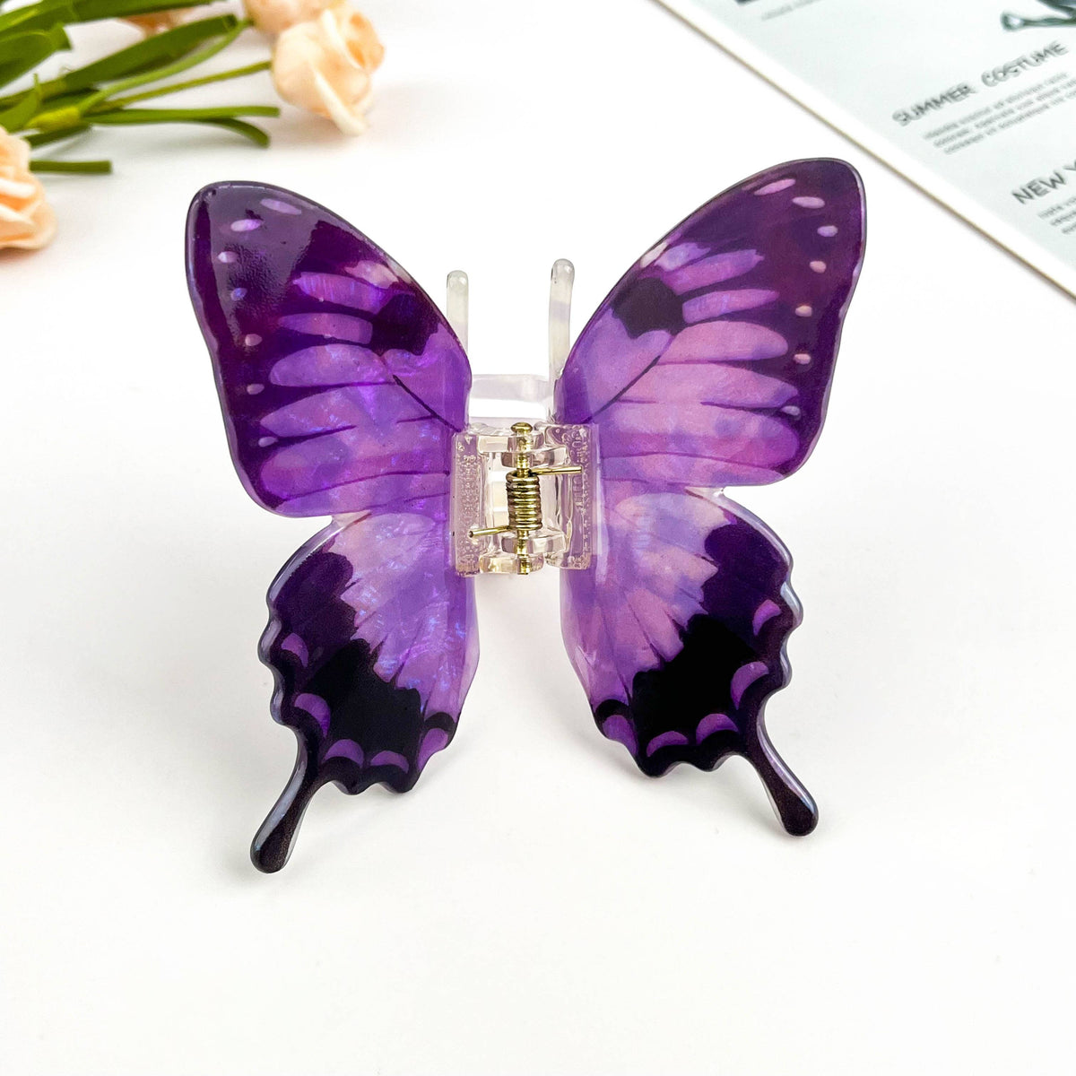 Vibrant Printed Butterfly Hair Claw Clip