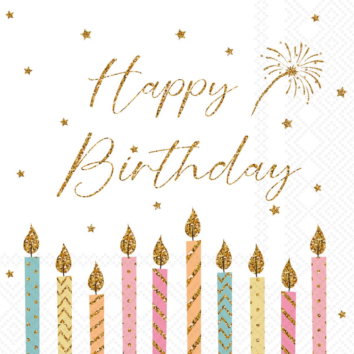 Paper Cocktail Napkins Pack of 20 Happy Candles