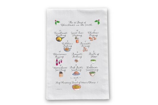 12 Days Of Christmas in the South Tea Towel