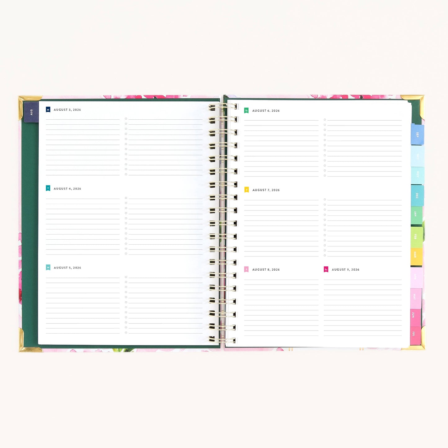 2026-2027 Spiral Weekly Simplified Planner - Blush Hydrangea