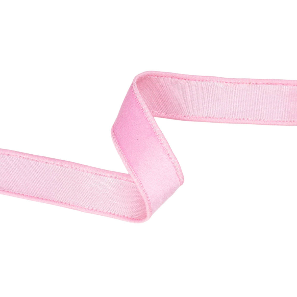 1" Reversible Classic Velvet Wired Ribbon | Light Pink/Light Pink | 10 Yard Roll