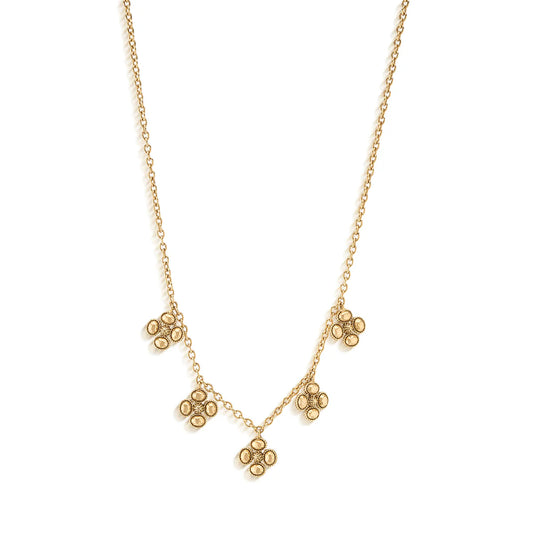 Berry Clover Multi Station Necklace - Gold