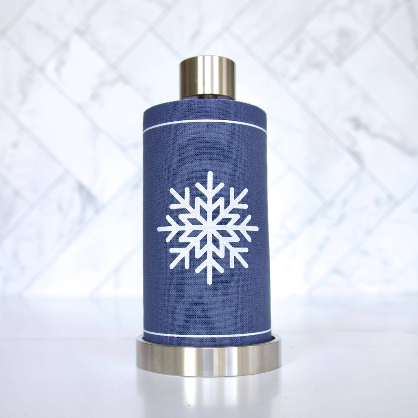 Cotton Cocktail Napkin Roll: Let It Snow (Blue w/ Snowflake)