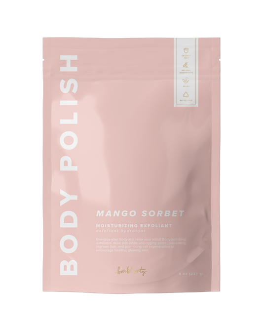 Body Polish Scrub w/Gold Spoon - Mango Sorbet
