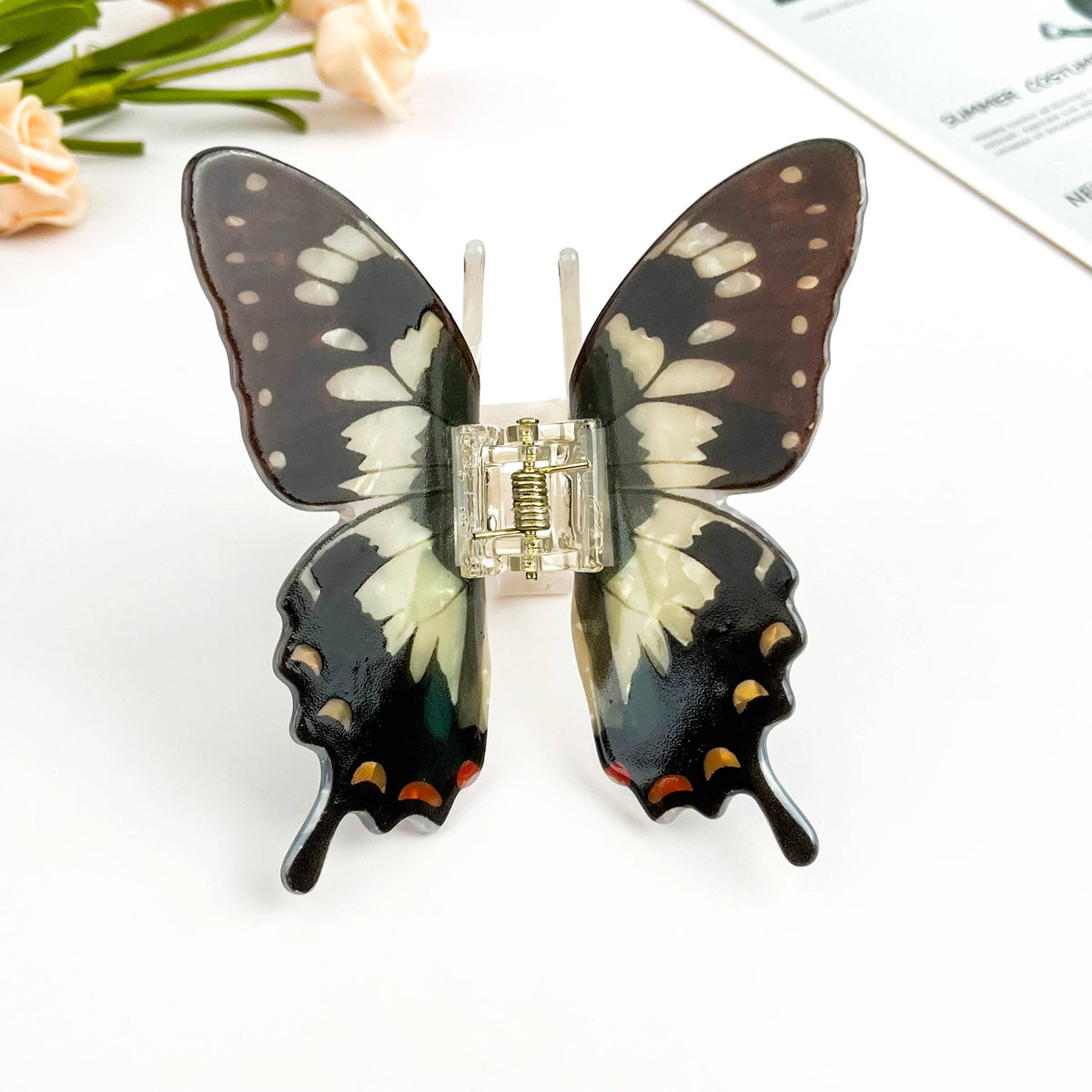Vibrant Printed Butterfly Hair Claw Clip