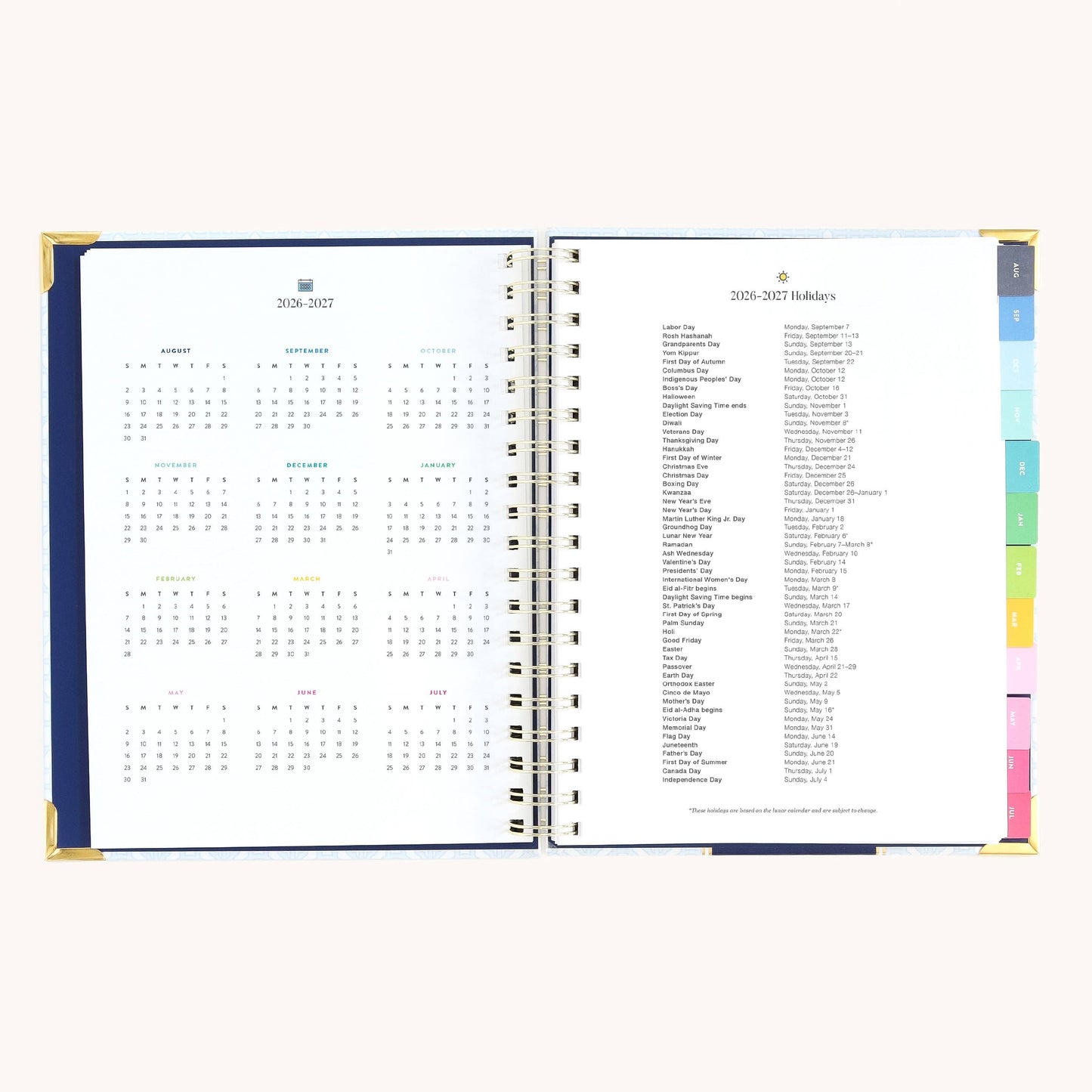 2026-2027 Spiral Weekly Simplified Planner - Carolina Trellis