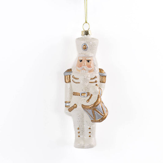 Golden Nutcracker Ornament White/Gold 2.5x6.25