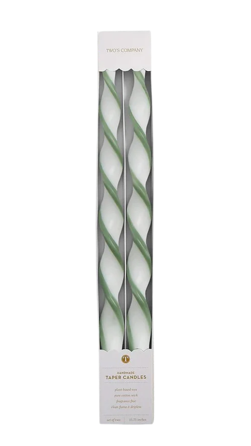 Twist Ribbon Taper Candles | Two's Company