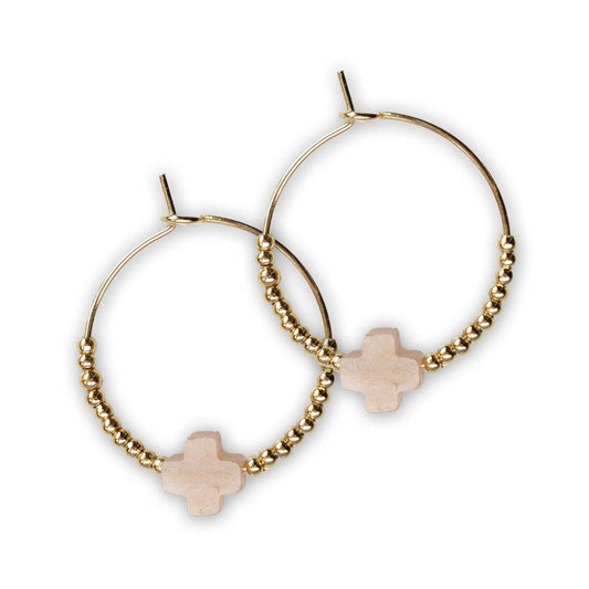 Faith Over Fear Cross  Earrings-Sunstone