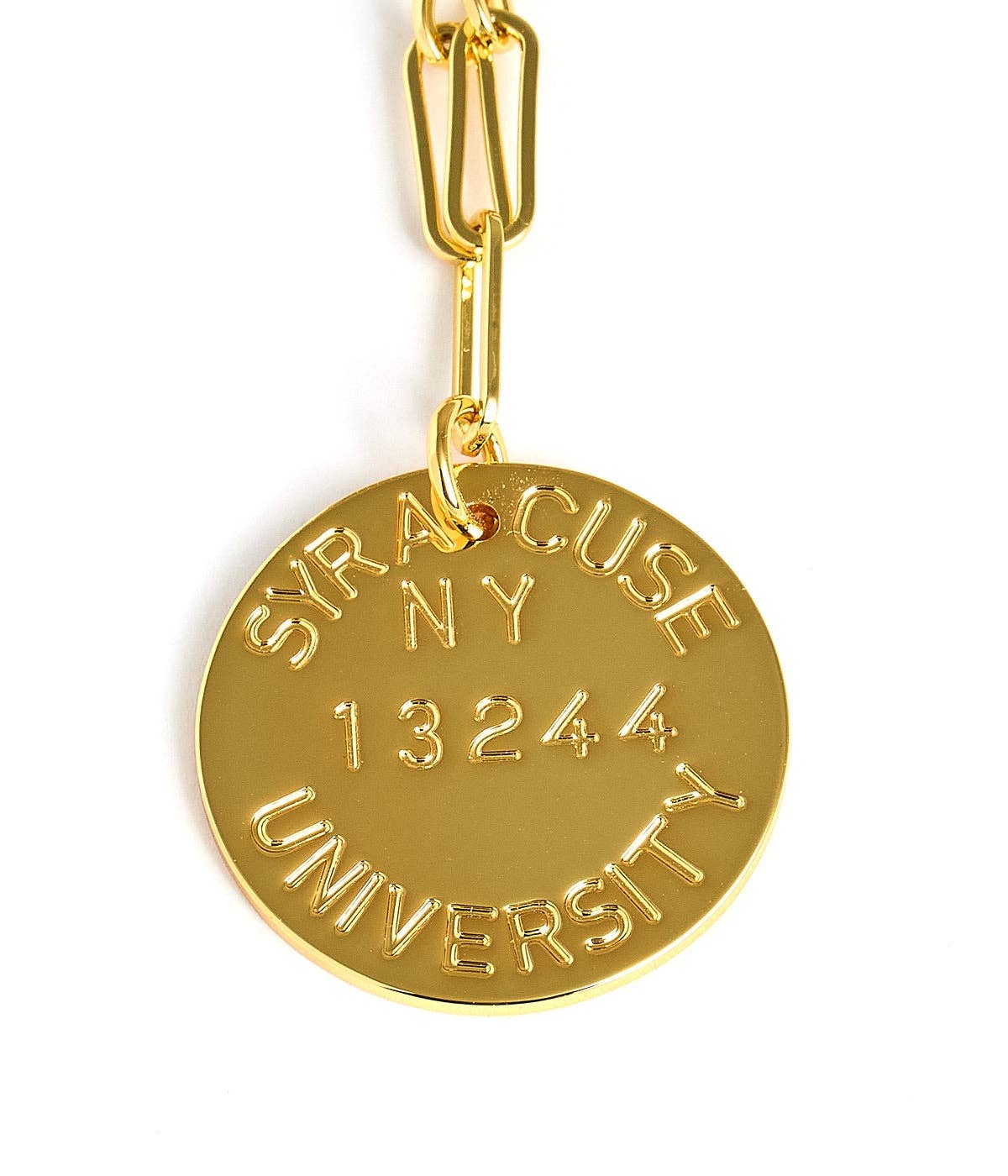 College Tag Charm Necklace - 18k Gold Plated Paper Clip Chain