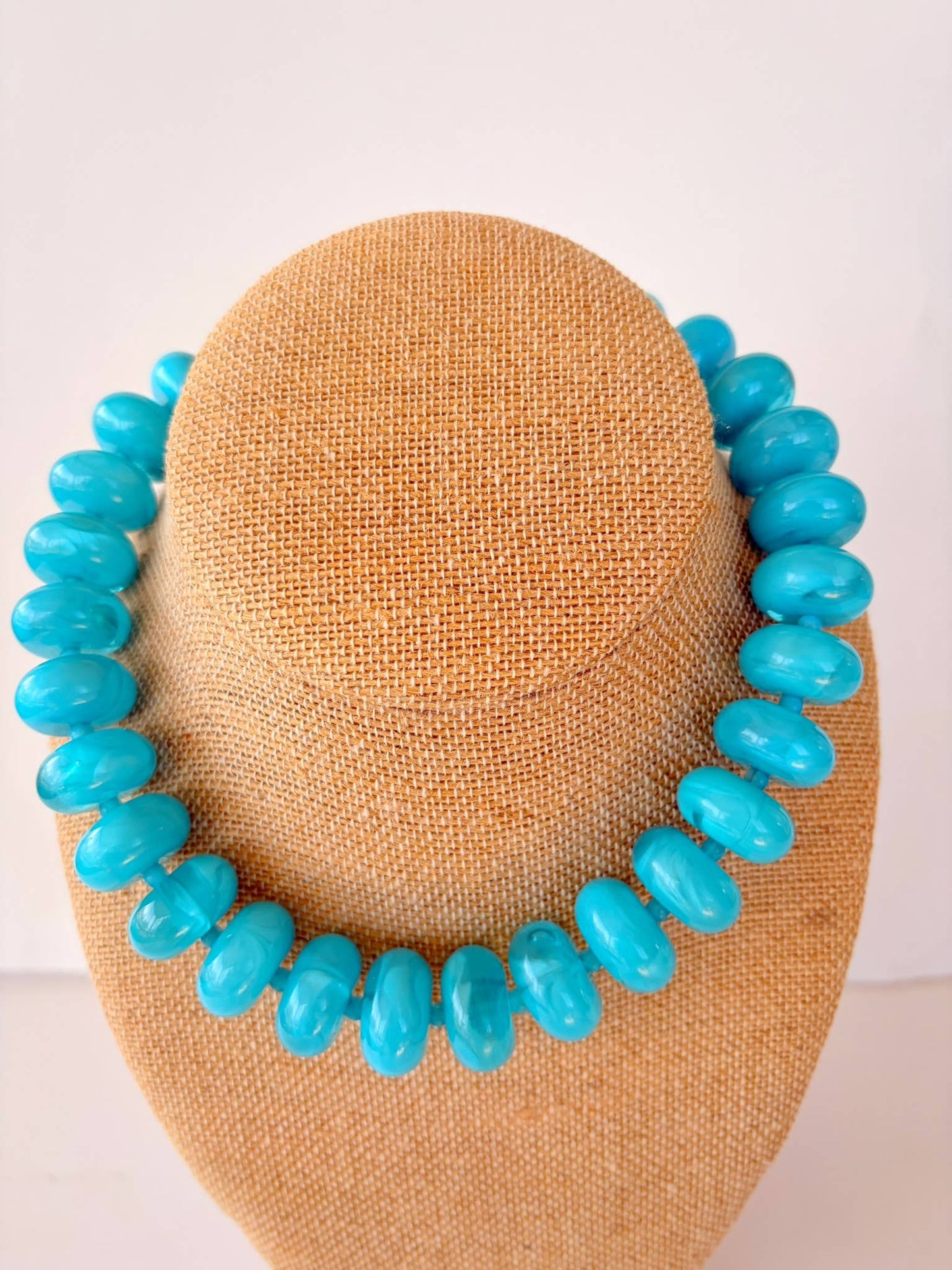 The Rory — Turquoise Large Rondelle Beaded Necklace