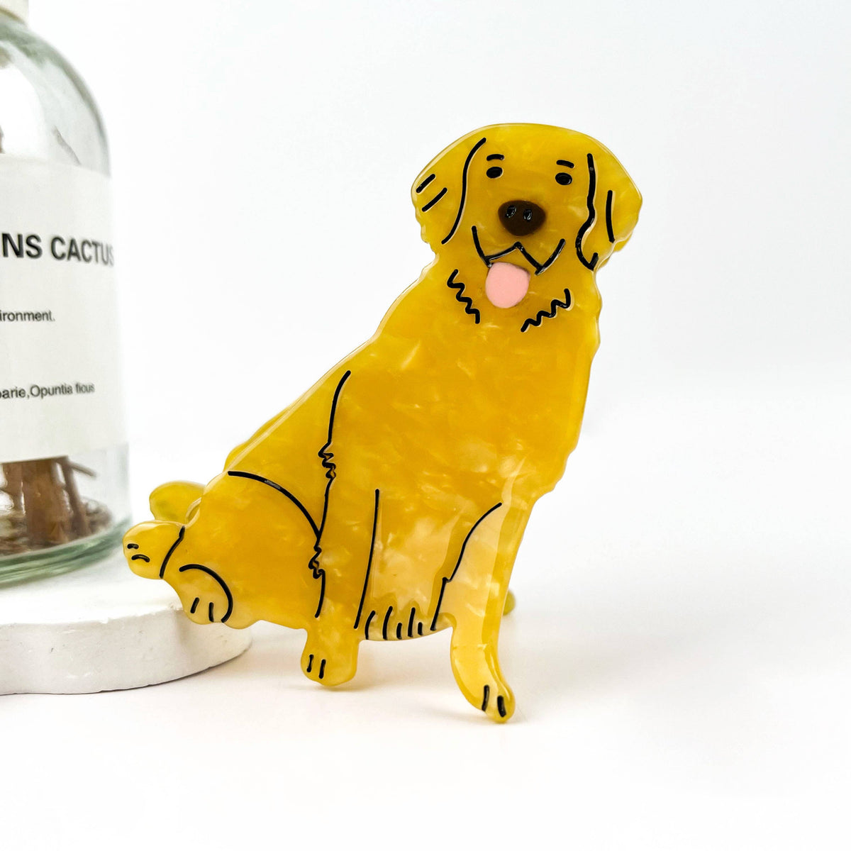 Golden Retriever Acetate Hair Clip, Cartoon Dog Hair Claw