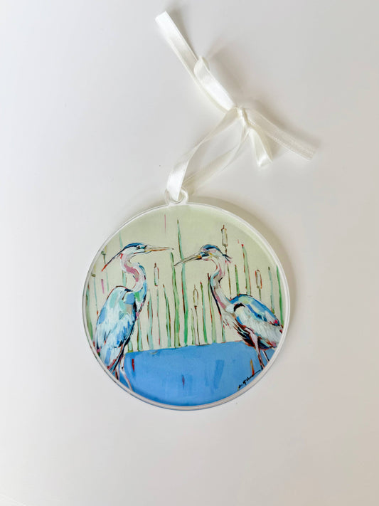 "Blue Herons" Ornament