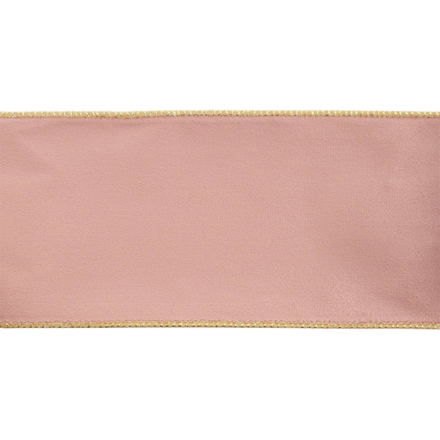 4" Reversible Classic Velvet Wired Ribbon | Pink/Gold | 10 Yard Roll