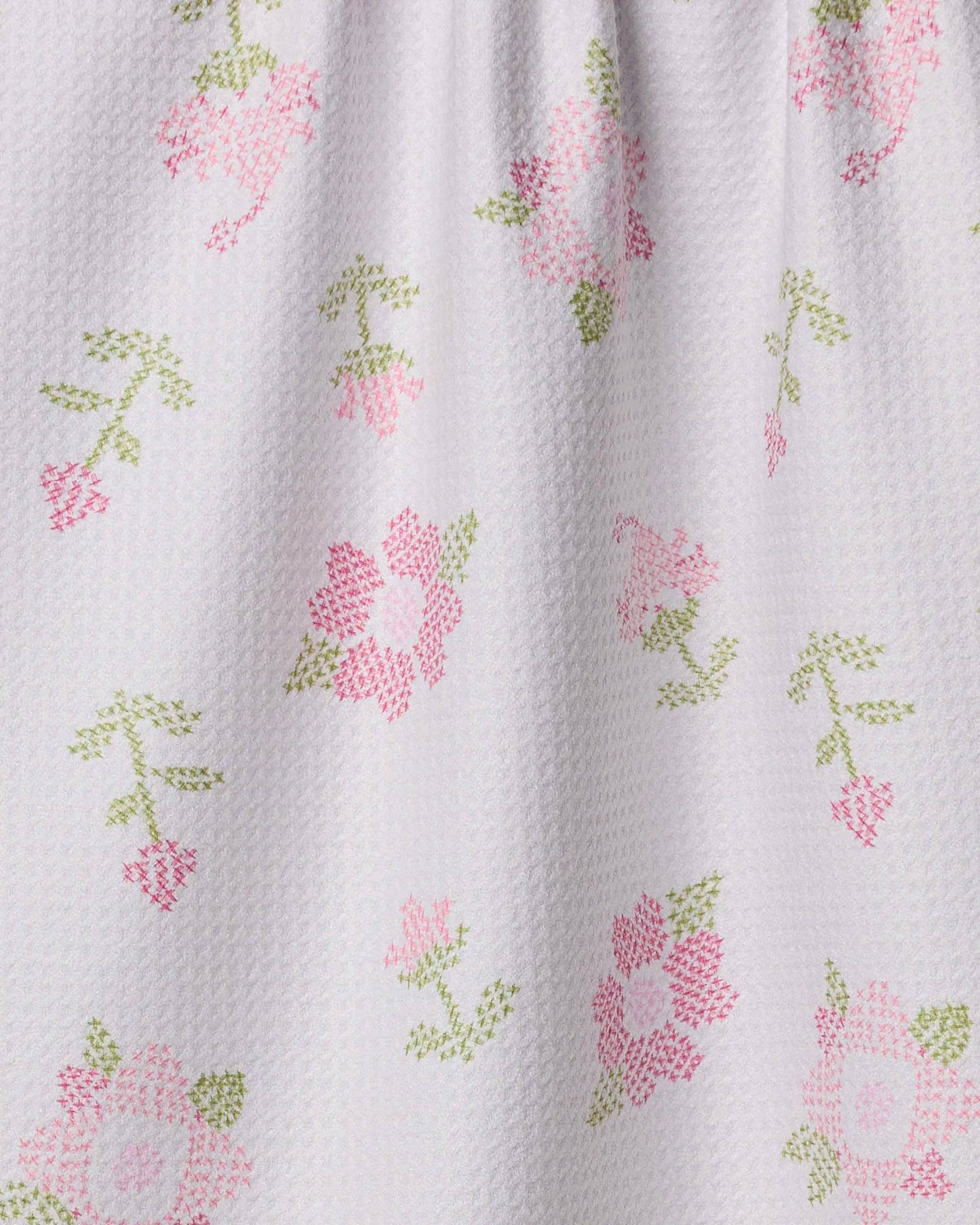 Cross Stitch Floral Tea Towel