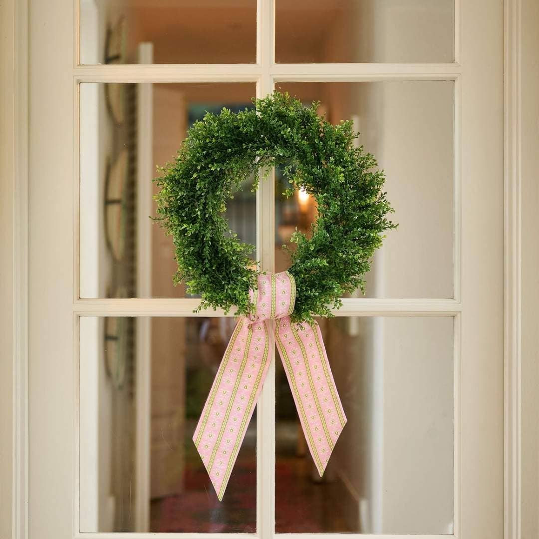 Rosemary Stripe Pink Wreath Sash