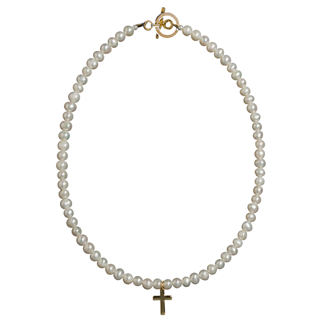 Baby Bird Necklace with Cross