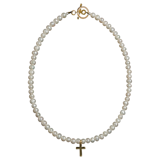 Baby Bird Necklace with Cross