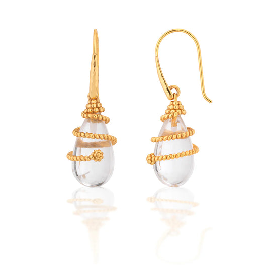 Lily Drop Earrings - Clear Quartz