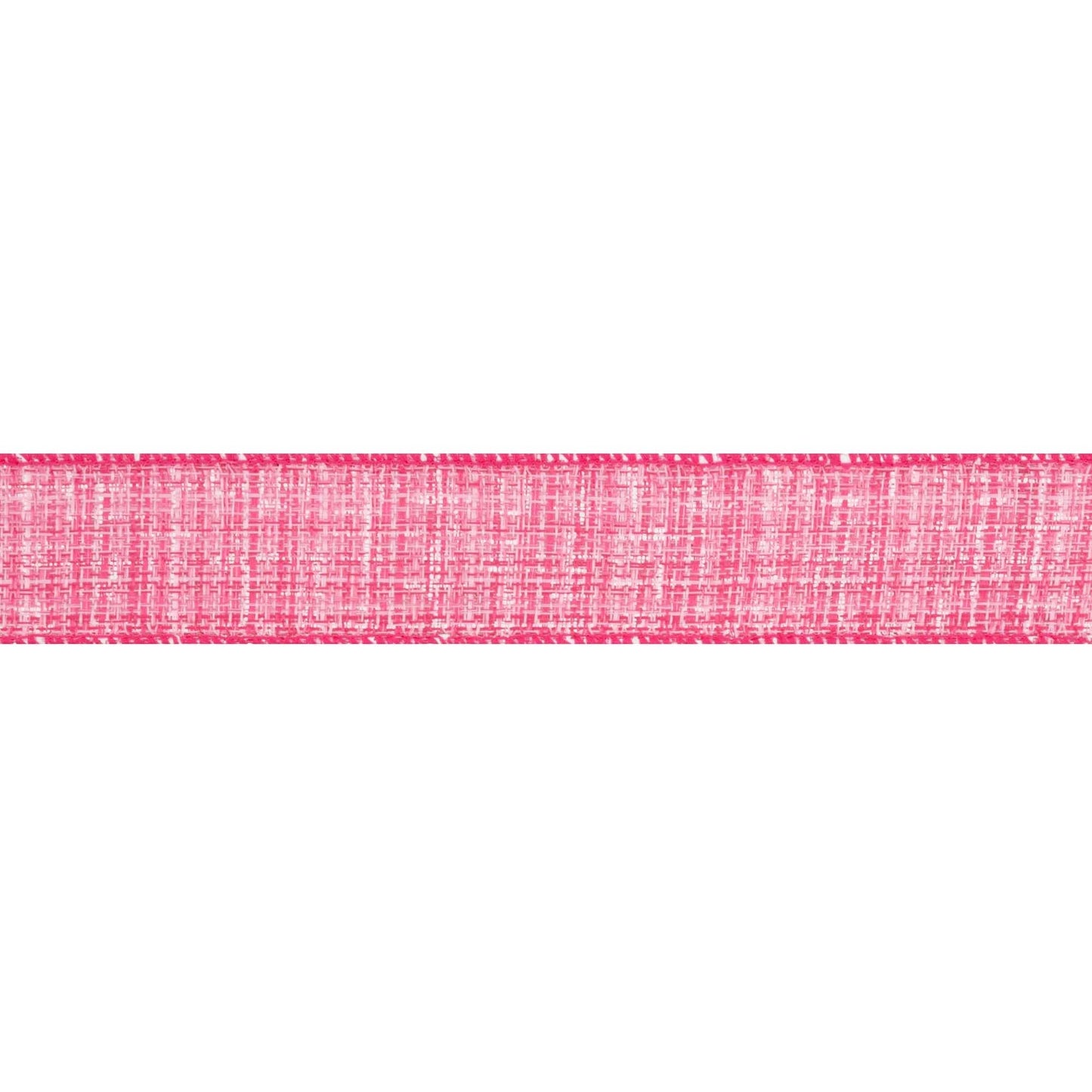 Faux Tweed Pink and White Wired Ribbon 10 Yard Roll