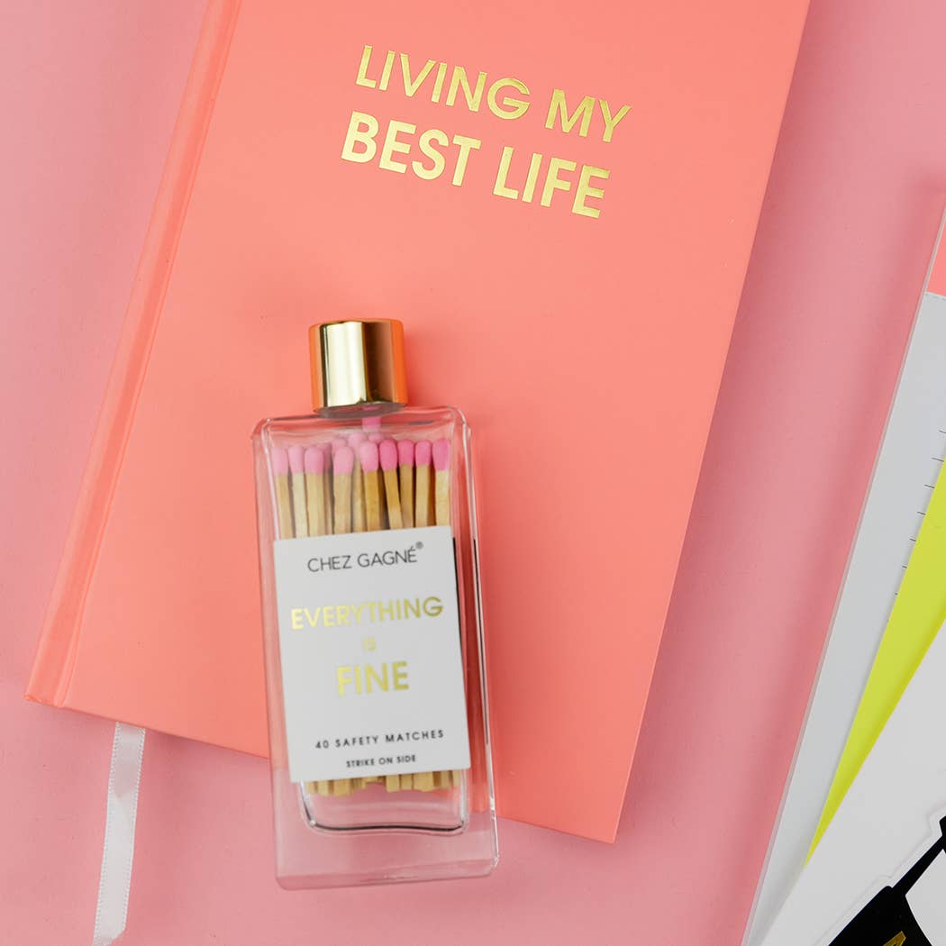 Everything is Fine Matches - Glass Bottle Matchsticks Light Pink