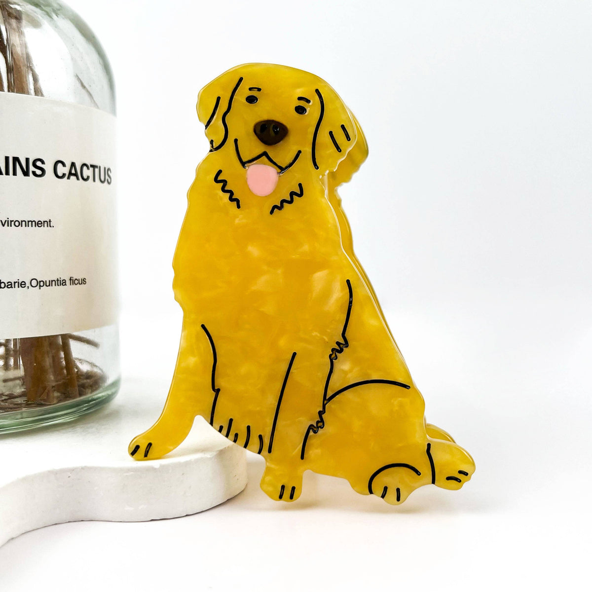 Golden Retriever Acetate Hair Clip, Cartoon Dog Hair Claw
