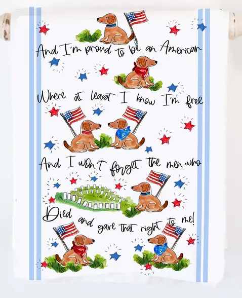 American Dog Patriotic Towel